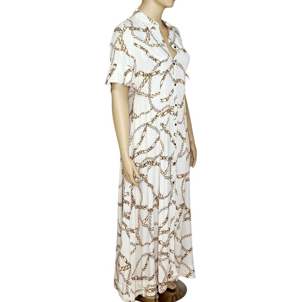 Beautiful flowy MAEVE x ANTHROPOLOGIE Printed Short-Sleeve Shirt Dress, XL - Picture 8 of 9